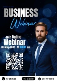 黑色 Business Webinar A4 Template
