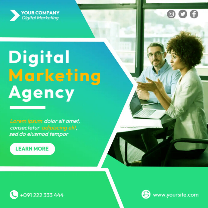 Square Ad Example Marketing Agency Square Ads Template | PosterMyWall