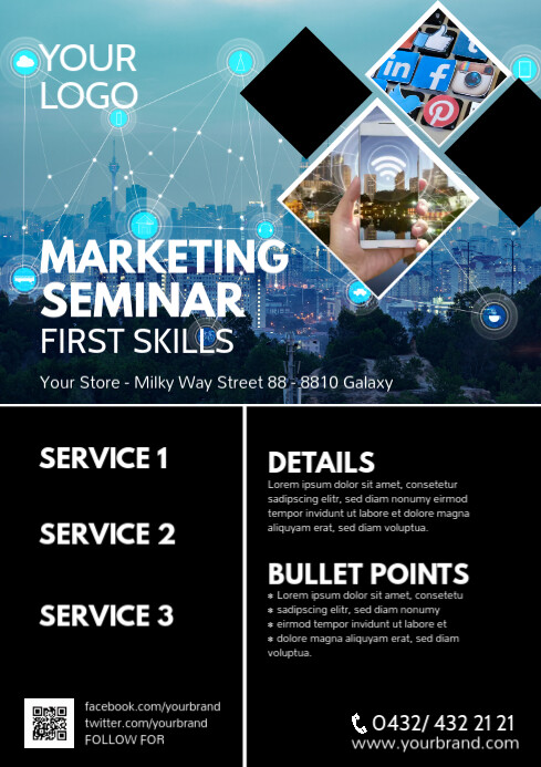 Marketing Business Flyer Seminar Workshop ad Template | PosterMyWall