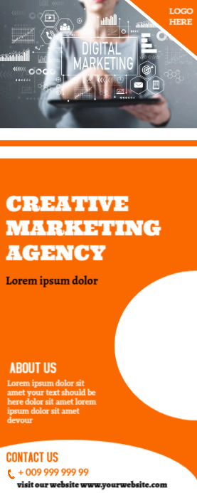 Marketing flyer Roll Up Banner 2' × 5' template