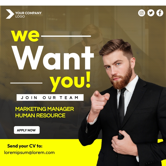 Marketing Hiring Design Message Instagram template