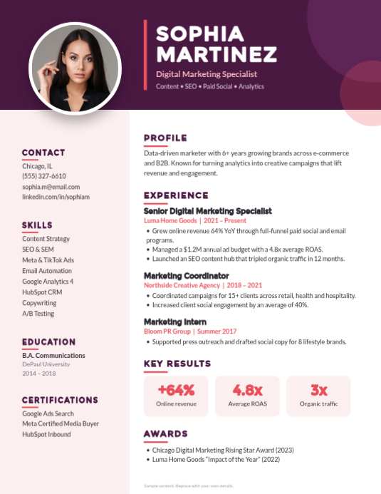 Digital Marketing Resume Flyers Template | PosterMyWall