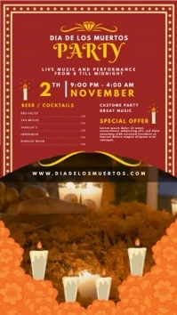 Maroon Day of the Dead Bar Digital Display Vi Umbukiso Wedijithali (9:16) template