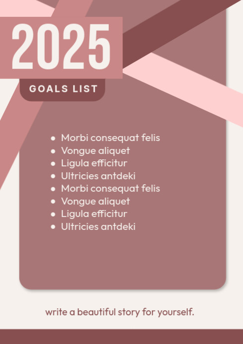 Copy of Maroon Geometric 2025 Goals List A4 | PosterMyWall