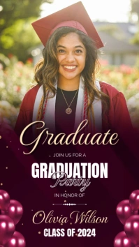 Maroon Graduation Invitation