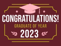Maroon graduation yard sign template