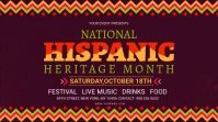 Maroon Hispanic Heritage month signage Digital Display (16:9) template