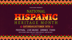 Purple Hispanic Heritage Month Digitalt display Template