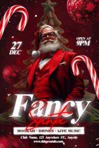 Brown Christmas Party Invitation Poster Template