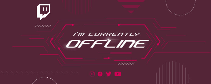 Maroon Offline Twitch Banner Template Postermywall