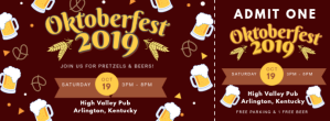Maroon Oktoberfest Ticket Template Ikhava Yesithombe se-Facebook