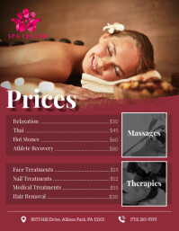 Maroon Price List Flyer Template