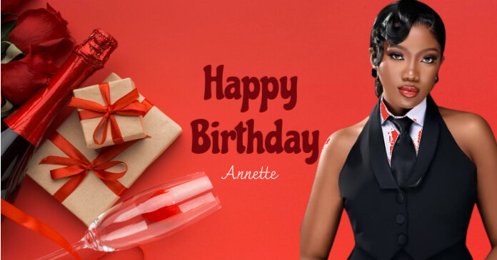 maroon red birthday facebook poster template