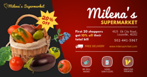 Maroon SuperMarket Circular Ad Facebook Image template