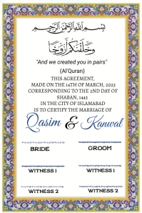 Nikah Certificate / Marriage Certificate Poster template