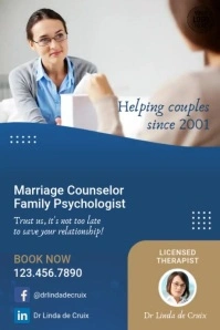 Marriage Counselor Psychologist Video Poster Template Póster