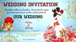 Turchese marriage invitation, wedding invitation, marriage wedding party, engagement, marriage wedding card Digital Display Template