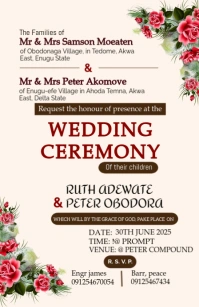 marriage invitation Half Page Wide template