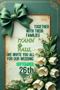 Marriage invitation poster design Banner 4' × 6' template