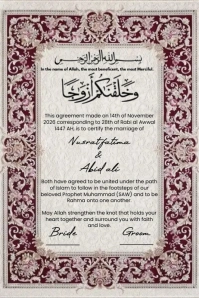 marriage nikkah contract poster template
