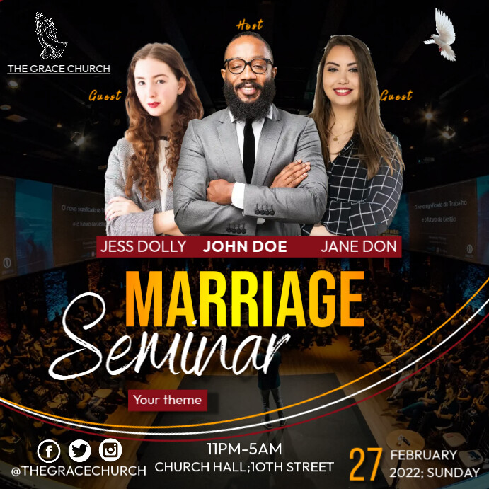 Marriage seminar Instagram-opslag template