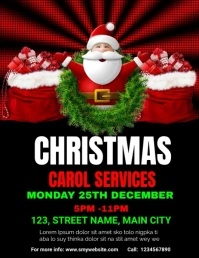 marry Christmas carol services flyers ใบปลิว (US Letter) template