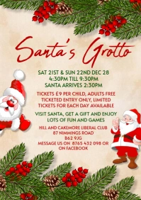 marry christmas santa grotto flyers A4 template
