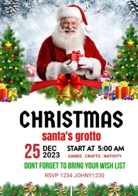 marry Christmas Santa grotto  flyers A4 template