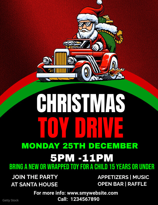 marry Christmas toy drive flyers Template | PosterMyWall
