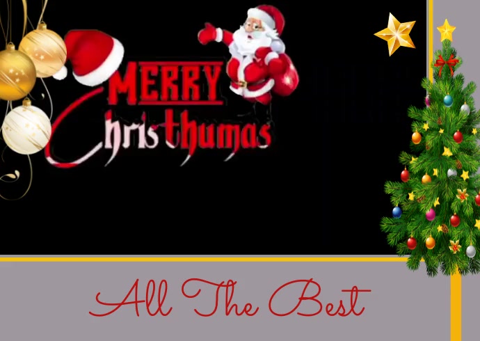 marry christmas weshes video card online A6 template