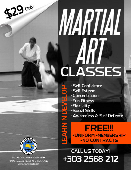 Copy of Martial Art Classes Flyer PosterMyWall