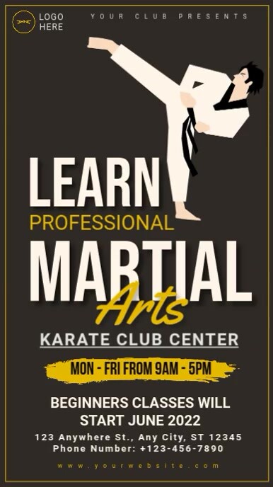 Martial arts,karate classes,event,summer camp Ролик Reels в Instagram template