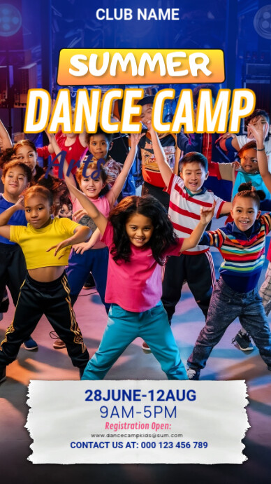 dance camp, summer camp, dance classes Instagram Story template