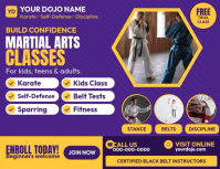 Blue Martial Arts Classes Flyer Flyer Template