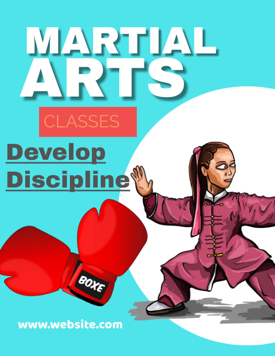 Martial Arts flyer template Folheto (US Letter)