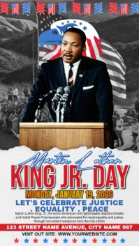 สีดำ Martin Luther King Jr. Day Celebration Rolka Instagram Template