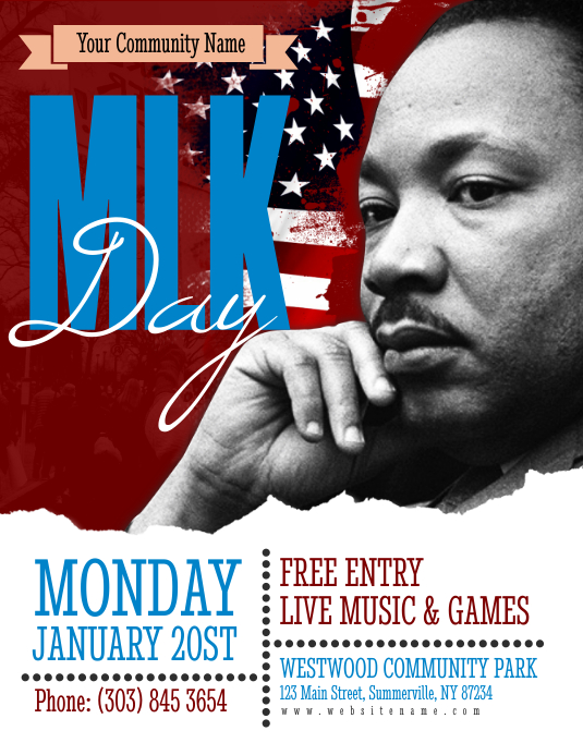 Martin Luther King Jr Day Flyer Template PosterMyWall