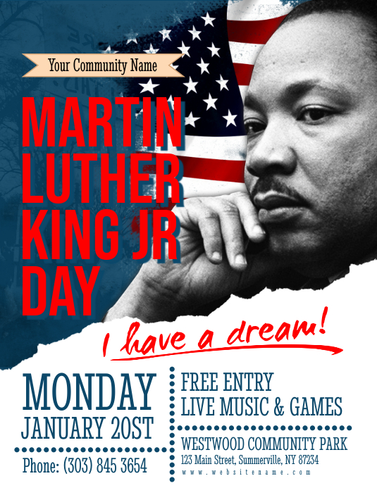 Martin Luther King Jr Day Flyer Template PosterMyWall