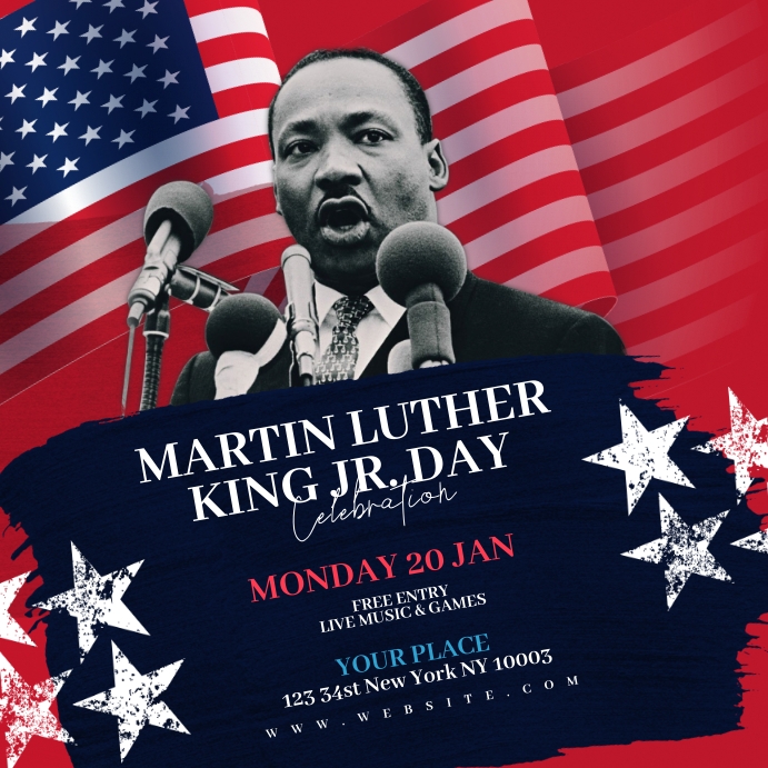 Martin Luther King Jr Day Flyer Template Post Instagram