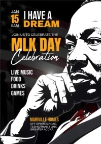 Martin Luther King Jr. Day, MLK Day Celebration A4 template