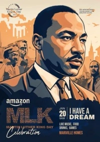 Martin Luther King Jr. Day, MLK Day Celebration A4 template