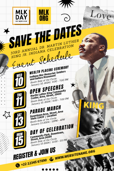Mlk Program Templates Copy of Martin Luther King Jr. Day Schedule Template | PosterMyWall