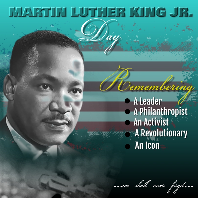 Martin Luther King Jr. Day template - Publicação no Instagram