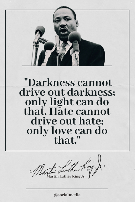 Martin Luther King Jr. Quote, Only Love Can โปสเตอร์ template