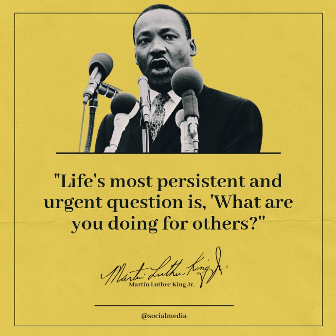 Martin Luther King Jr. Quote, Life Wpis na Instagrama template