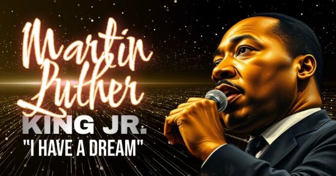 Martin Luther King Junior Banner Isithombe Esabiwe ku-Facebook template
