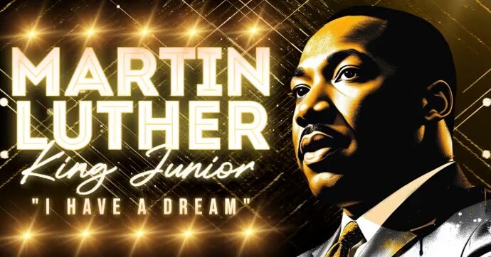 Martin Luther King Junior Banner Isithombe Esabiwe ku-Facebook template