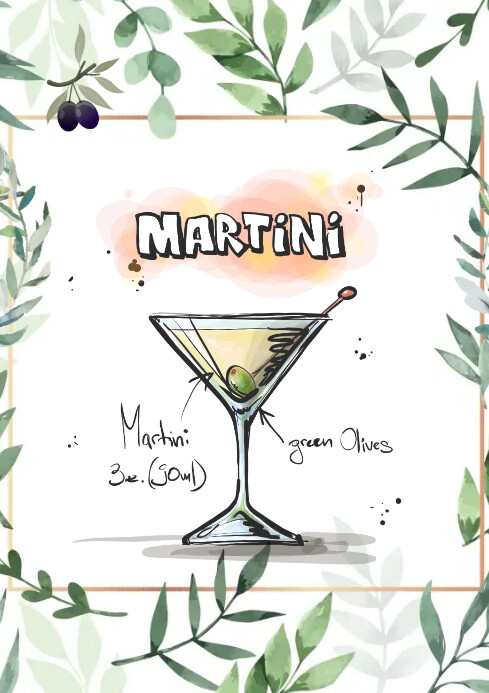 Martini green design A2 template