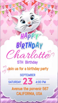 White Birthday Celebration Ekran reklamowy Template