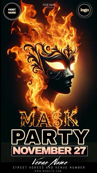 Copia de MASK BALL PARTY NIGHT INSTAGRAM STORY AD | PosterMyWall